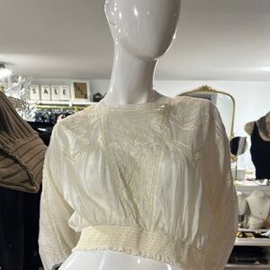 Elegant Cream Sheer Blouse